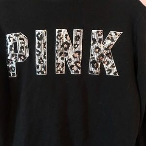 PINK Victoria’s Secret Zip Hoodie Leopard Sequin